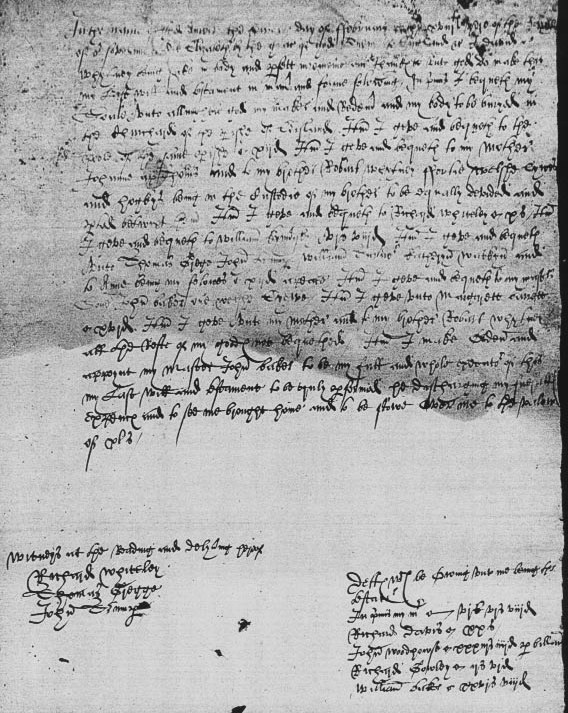 Will of David Whitney of Eresland, 1575.jpg