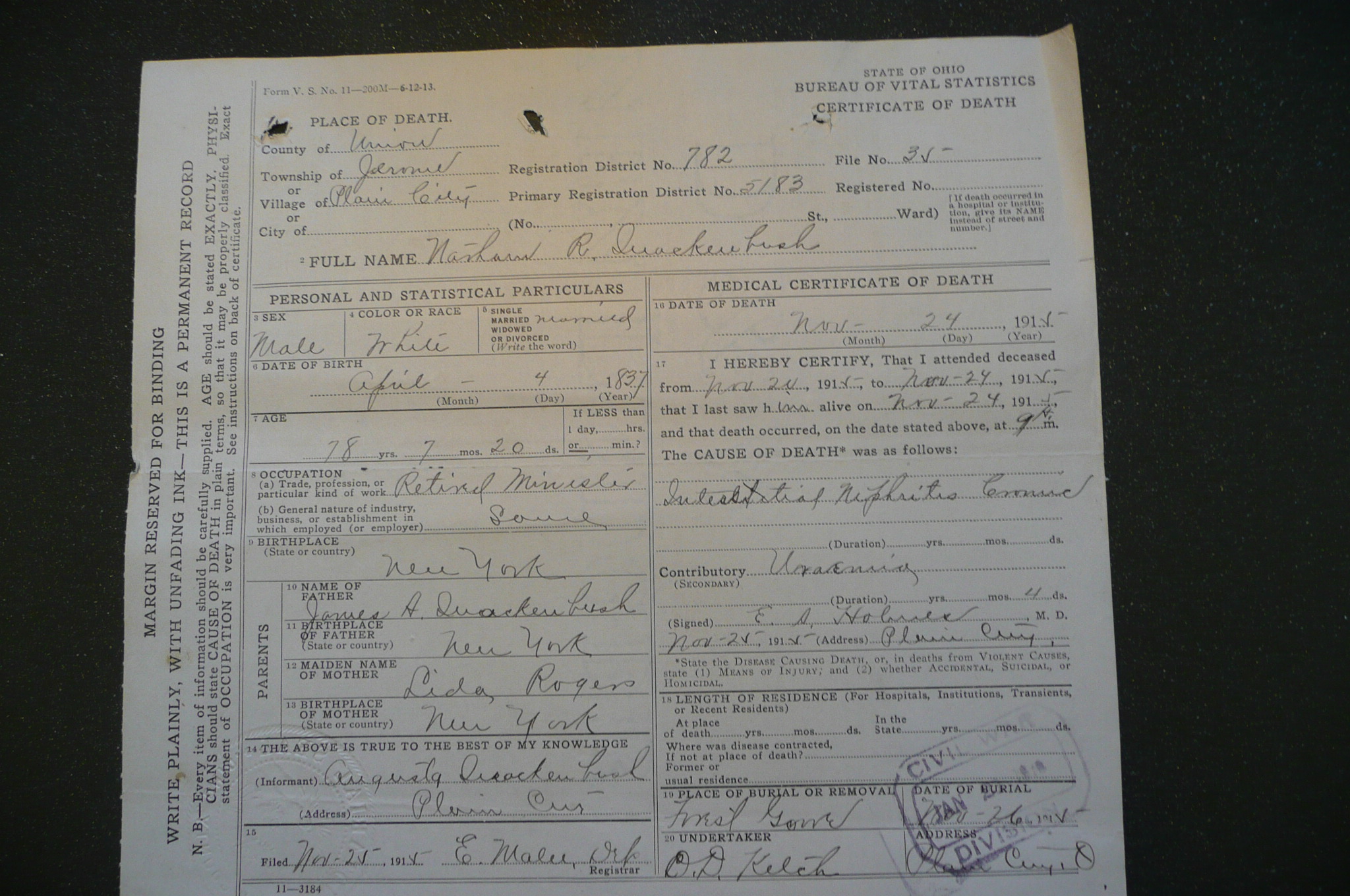 Death Certificate