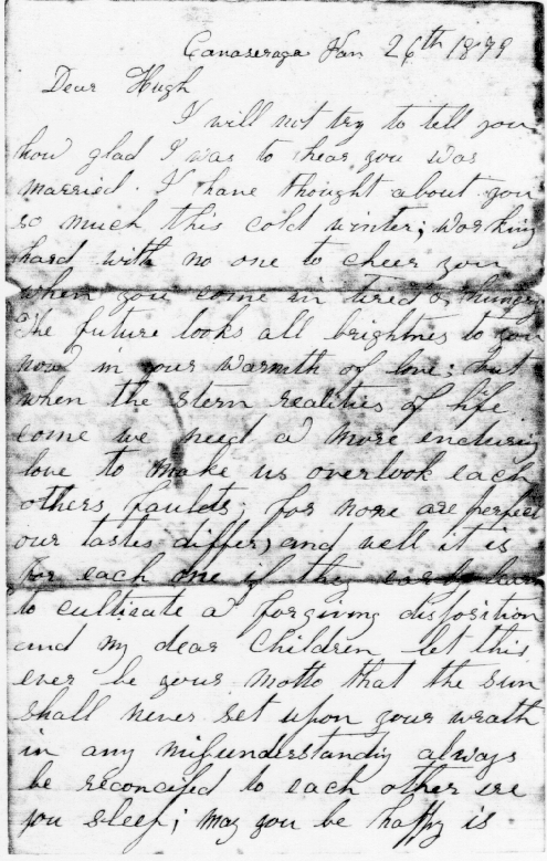 Marriage Record of Ann Eliza (Hooker) Whitney to Hugh Monticello Whitney, 26 January 1879, p. 1.gif