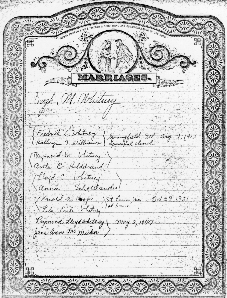 Hugh M. Whitney Family Bible - Marriages.gif