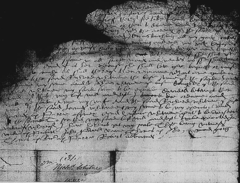 Will of Richard Whitney, 1583 Page 3.jpg