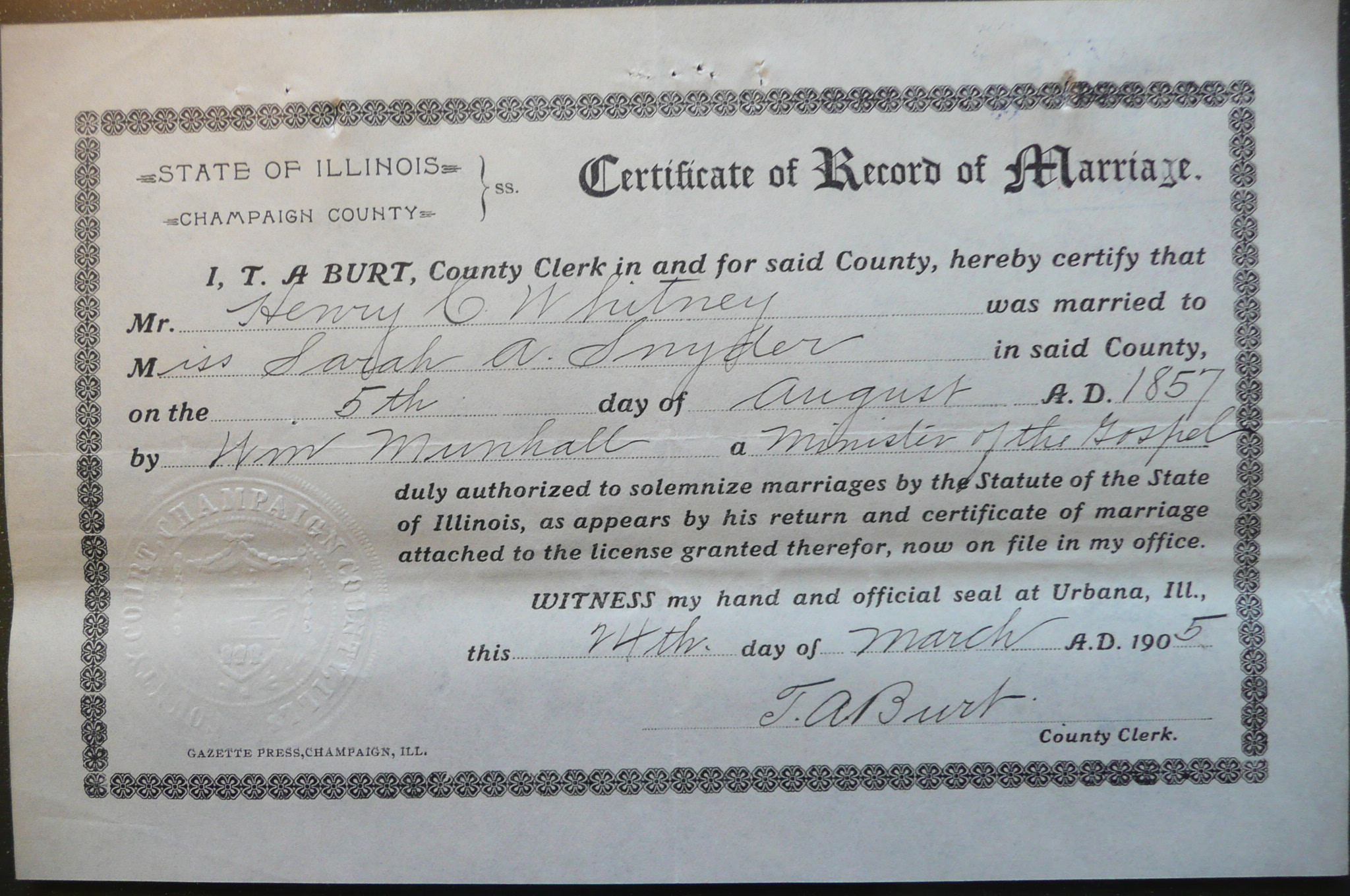 Marriage Record